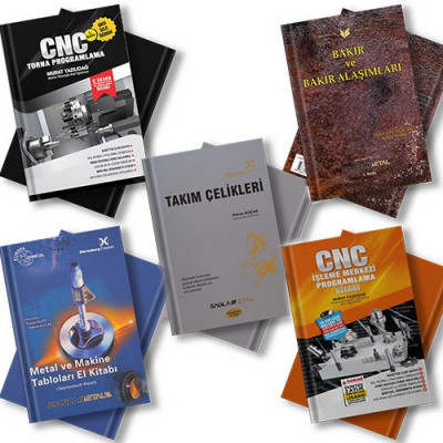 CNC Programlama - Tablo Kitabı - Takım Çelikleri - Bakır Alaşımları 5'li SET