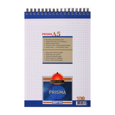 Gıpta Prisma Bloknot Kareli A5 100 Yaprak 